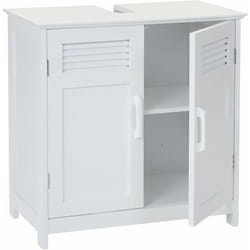 Décoshop26 - Meuble vasque meuble de salle de bain avec portes et étagère 60x60x30cm blanc 040001488