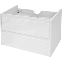 Décoshop26 - Meuble bas sous évier 2 tiroirs système Soft-Close mdf blanc brillant 50x60cm 040001255
