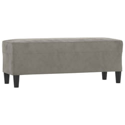 Banc banquette - Non spécifié - 100 x 35 x 41 cm - Velours gris clair - Confortable - Multifonctionnel