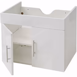Meuble sous-vasque meuble de salle de bain brillant 60cm blanc Ce meuble sous-lavabo pratique avec une finition brillante off ...