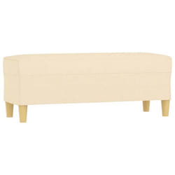 Banc banquette - Crème - 100 x 35 x 41 cm - Tissu durable - Siège confortable - Multifonctionnel