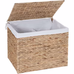 Panier à linge coffre de rangement, 2 compartiments jacinthe d'eau 50x60x43cm 129l Pratique et décoratif, notre panier à ling ...
