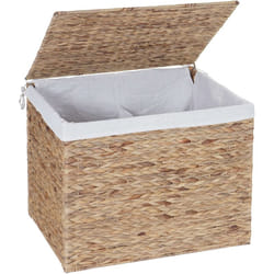 Décoshop26 - Panier à linge coffre de rangement 2 compartiments jacinthe d'eau 50x60x43cm 129L 040003774