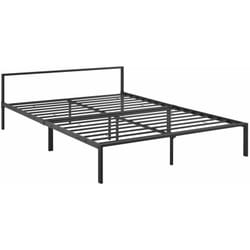 Cadre de lit en métal avec lattes métalliques lit double 140 x 200 cm noir mat 030004882