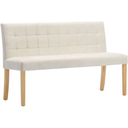 Banc banquette 140 cm crème velours