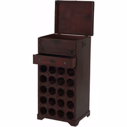 Casier à vin en bois style colonial pour 20 bouteilles avec tiroir Convient pour 20 bouteilles Entièrement assemblé Avec tiro ...