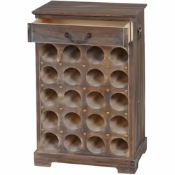 Meuble casier compartiment rangement pour 20 bouteilles 76x48x31cm style vintage marron Les 20 compartiments à bouteilles off ...