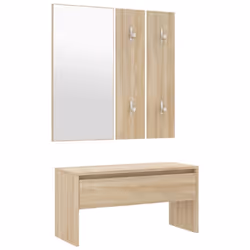Créez un environnement chaleureux et accueillant juste à côté de votre porte avec cet ensemble de meubles de couloir ! Matéri ...