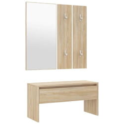 Ensemble de meubles de couloir chêne sonoma bois d'ingénierie