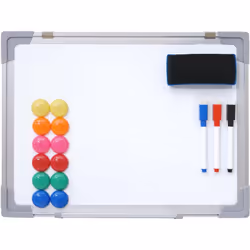 Tableau blanc magnétique mémo affichage accessoires inclus 40x30cm Contenu de la livraison : 1x tableau blanc avec accessoire ...