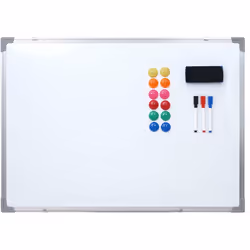 Tableau blanc magnétique mémo affichage accessoires inclus 60x45cm Contenu de la livraison : 1x tableau blanc avec accessoire ...