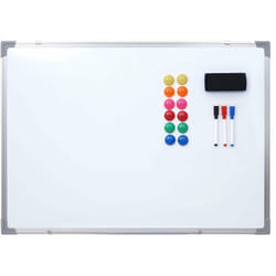 Décoshop26 - Tableau blanc magnétique mémo panneau d'affichage accessoires inclus 60x45cm 040005119