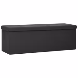 Banc de rangement - Non spécifié - Pliable - Noir - Faux lin - 110 x 38 x 38 cm
