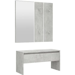 Ensemble de meubles de couloir gris béton bois d'ingénierie