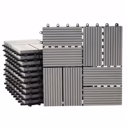 Carrelage de sol - WPC - Dalles 30x30cm - Aspect bois - Résistant aux intempéries - 1m²