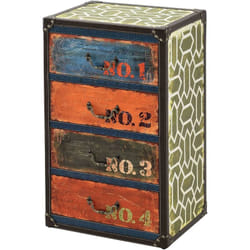 Commode design stylée industriel meuble de rangement moderne pratique avec 4 tiroirs mdf synthétique 66 x 40 x 30 cm multicolore