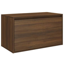Banc dentrée - Bois dingénierie - Chêne marron - 80 x 40 x 45 cm - Tiroir de rangement - Multifonctionnel