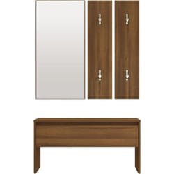 Helloshop26 - Ensemble de meubles de couloir entrée 80 x 30,5 x 40 cm marron bois d'ingénierie
