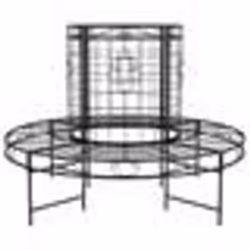 Banc de jardin meuble de patio d exterieur terrasse circulaire tour d arbre diametre 137 cm noir acier