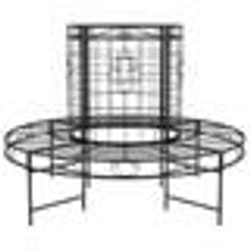Banc de jardin meuble de patio d exterieur terrasse circulaire tour d arbre diametre 137 cm noir acier
