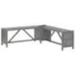 Banc de jardin meuble de patio d exterieur terrasse d angle de jardin et jardiniere 117 cm bois d acacia gris