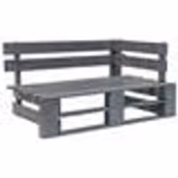 Banc de jardin meuble de patio d exterieur terrasse d angle 110 x 65 x 55 cm palette de jardin bois gris
