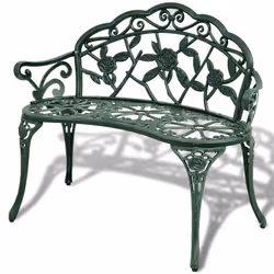 Banc de jardin - Aluminium - 100 x 54 x 80 cm - Vert - 2 personnes - Résistant aux intempéries