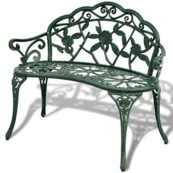 Banc de jardin - Aluminium - 100 x 54 x 80 cm - Vert - 2 personnes - Résistant aux intempéries