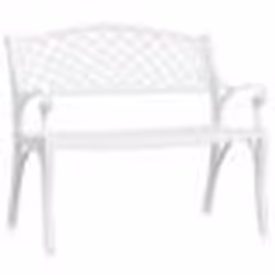 Banc de jardin meuble de patio d exterieur terrasse 102 x 50 x 83 cm aluminium coule blanc