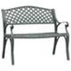 Banc de jardin meuble de patio d exterieur terrasse 102 x 50 x 83 cm aluminium coule vert