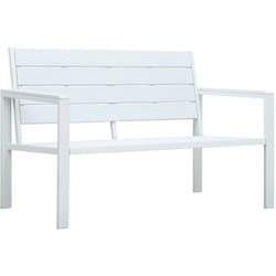 Helloshop26 - Banc de jardin meuble de patio d'extérieur terrasse 120 cm pehd blanc aspect de bois