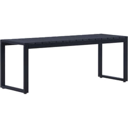 Banc de jardin meuble de patio d'extérieur terrasse 120,5 cm panneau noir