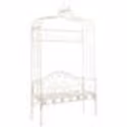 Banc de jardin meuble de patio d exterieur terrasse 122 x 43 x 220 cm fer blanc antique
