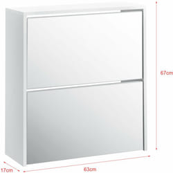 Tagère à chaussures meuble de rangement 67 cm blanc