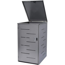 Abri de poubelles extérieur conteneurs à ordures jusqu'à 2 bacs 116x71x98 cm en acier inoxydable 040005590