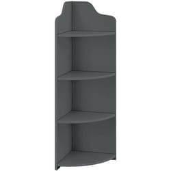 Helloshop26 - tagère d'angle pour salle de bain meuble de rangement avec 4 surfaces de stockage bois composite 90 x 28 x 28 cm gris foncé