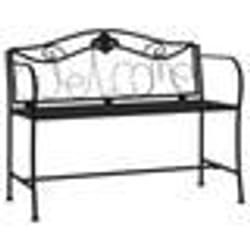 Banc de jardin - Noir - Acier - 2 places - 104 x 52 x 78 cm - Design élégant