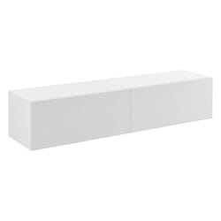 etagere murale design meuble support TV style avec 2 tiroirs 140 cm blanc