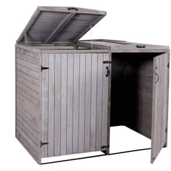 Abri de poubelles extérieur conteneurs à ordures jusqu'à 4 bacs 126x158x98 cm en bois certifié fsc gris anthracite 040005611