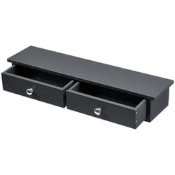 Helloshop26 - tagère murale stylée avec 2 tiroirs meuble de rangement mdf 60 cm gris foncé