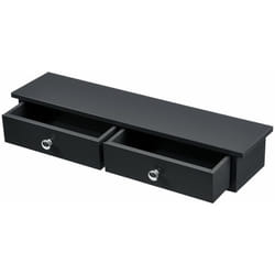 Helloshop26 - tagère murale 2 tiroirs meuble de rangement design pour entrée salon chambre mdf laqué 10 x 60 x 15 cm noir