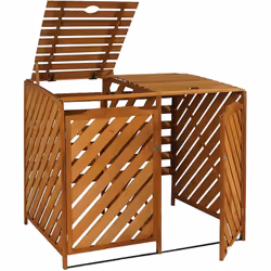 Abri de poubelles extérieur conteneurs à ordures 112x63x96 en bois certifié FSC marron Pour poubelles d'une capacité de 60 à  ...