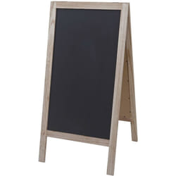 Panneau d'affichage tableau noir à craie 2 surfaces d'écriture pliables 100x50cm couleur naturelle 040005625