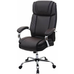 Fauteuil chaise de bureau sur roulettes xxl pivotante jusqu'à 220kg synthétique marron 040005627