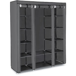 Armoire de rangement XXL penderie dressing en tissu non-tissé 175 x 150 x 45 cm gris