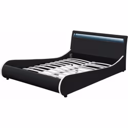 Lit double rembourré Ce lit double élégant sera le choix parfait pour votre chambre grâce à son rembourrage en synthétique de ...