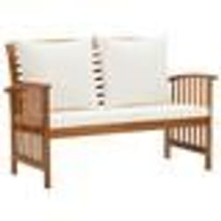 Banc de jardin - Acacia - 119x67x83 cm - 3 places - Coussin confortable - Finition à lhuile