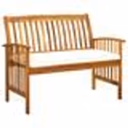 Banc de jardin meuble de patio d exterieur terrasse avec coussins 119 x 64 x 90 cm bois solide d acacia