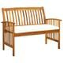Banc de jardin meuble de patio d exterieur terrasse avec coussins 119 x 64 x 90 cm bois solide d acacia