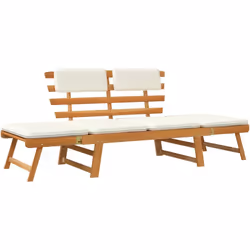 Ce lit de bronzage / banc de jardin d'extérieur en bois combine le style et la fonctionnalité et va devenir le point central  ...